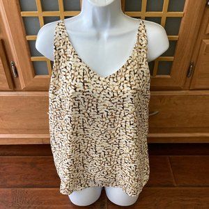 Banana Republic Animal Print  Slip Strap Cami  Blouse Large